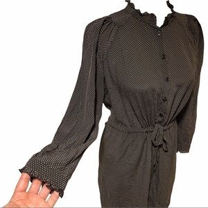 Rebecca Taylor silk dotted dress with waist tie